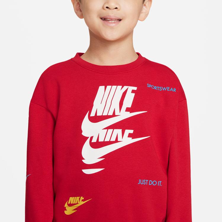 Nike Sweatshirt With Letter Print Round Neck Pullover Kids tops Red DV4364--657