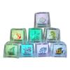 Cub Luminos Cadă Cuburi de Gheață Luminoase Cuburi de Gheață LED Jucărie Luminoasă pentru Baie Jucărie Senzorială pentru Baie Covoraș de Joacă cu Apă Pentru Copii