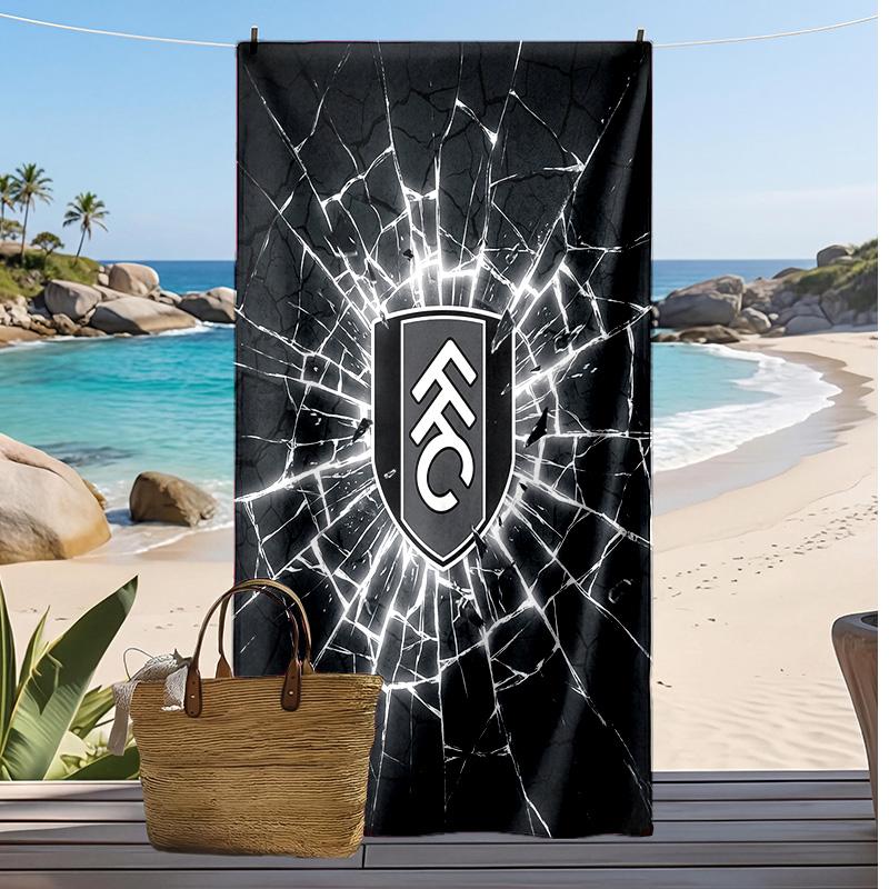 Fulham Football Print Beach Towel, Large Soft Quick Dry Towel for Beach Camping Swimming