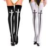 1 Pair of Cross Long Tube JK Socks Printed Knee Length Socks Velvet Material Performance Cos Stockings Stockings