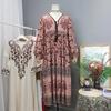 Rochie Lungă cu Imprimeu Boem de Vacanță Primăvară Toamnă Retro Haine Largi Elegante Mânecă Lungă Decolteu în V Șiret Rochii Stil Etnic Floral