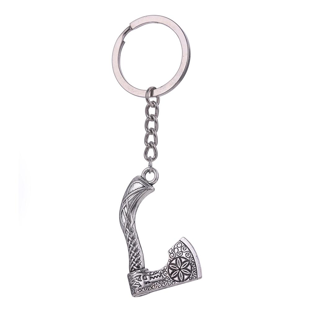 Dreamtimes Viking Axe Pendant Keychain Stainless Steel Men's Celtic Rune Vintage Protector Jewelry Gift Wholesale