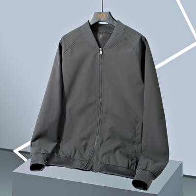 Jacket Men's Stand Up Collar Casual Versatile Loose Fashion Men's Jacket Solid Color Baseball Suit Men