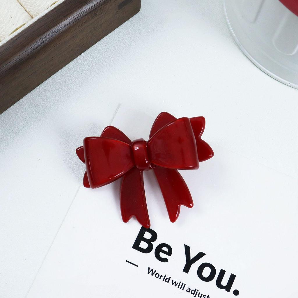 Nanrui Jewelry Acetate Bow Hair Tie 5.3cm - Cute Bowknot Hair Rope & High Ponytail Clip