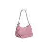 Coach Teri 24 Solid Color Large Logo Quilted Multi-Functional Pocket Zipper Closure Leather Tote Bag Women Tote Bag Silver Pink CJ608-SVQU