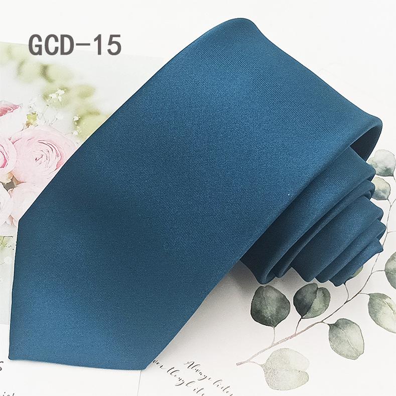 High-Density Yarn-Dyed Black Polyester Silk Tie - 8cm, Formal & Casual