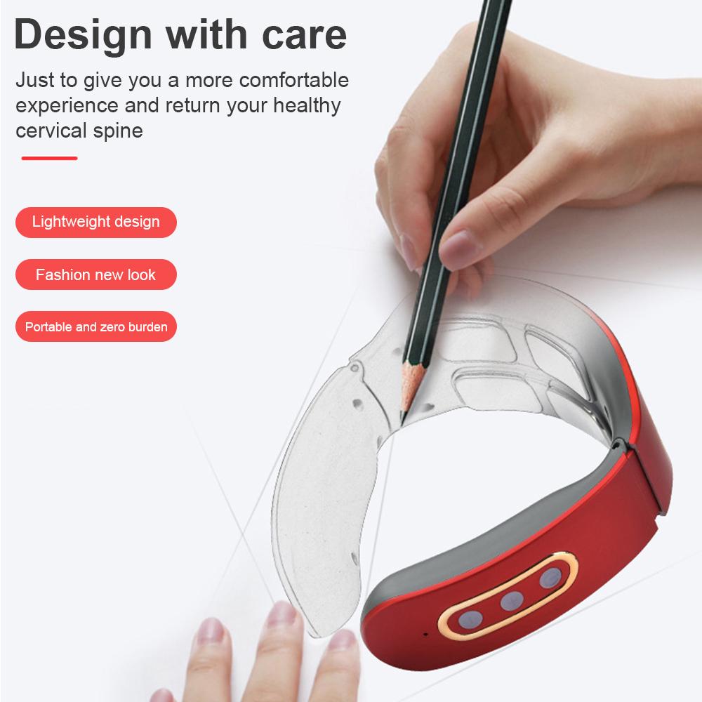 Electric Neck Shoulder Pulse Massager Kneading 4 Head TENS Magnetic Pulse Cervical Vertebra Relax Pain Relief Massage