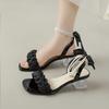 Augustine high-heeled sandals women's summer 2025 new thick-heeled French small fragrant simple fairy sandals tide