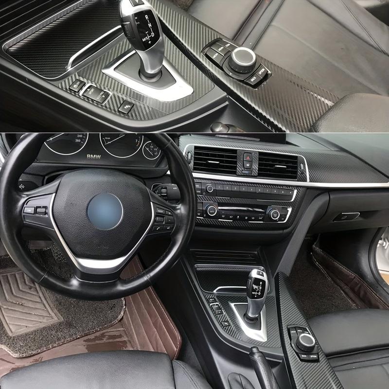 For BMW 4 Series F32 F33 F36 2013- Interior Control Panel Door Handle 5D Carbon Fiber Stickers Decals Car styling Accessorie
