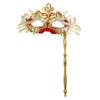 Fancy Dress Party Eyewear Mask Metal Handheld Stick Half Face Venetian Masque Rhinestones Women Mask Prom Ball Masquerade