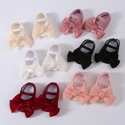 Baby Girl Shoes Solid Color Bowknot Toddler Shoes for 1-12 Months