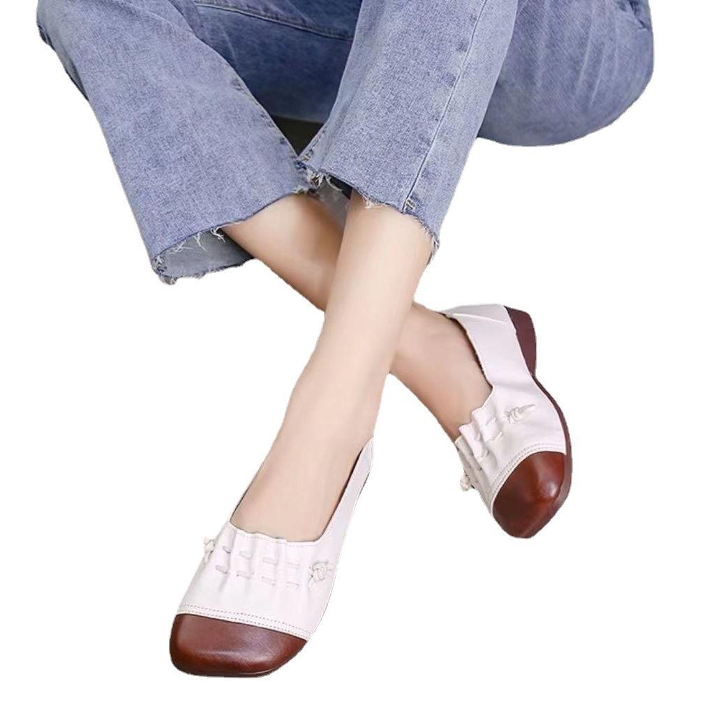 Ретро туфли для мамы на плоской подошве — фото 6