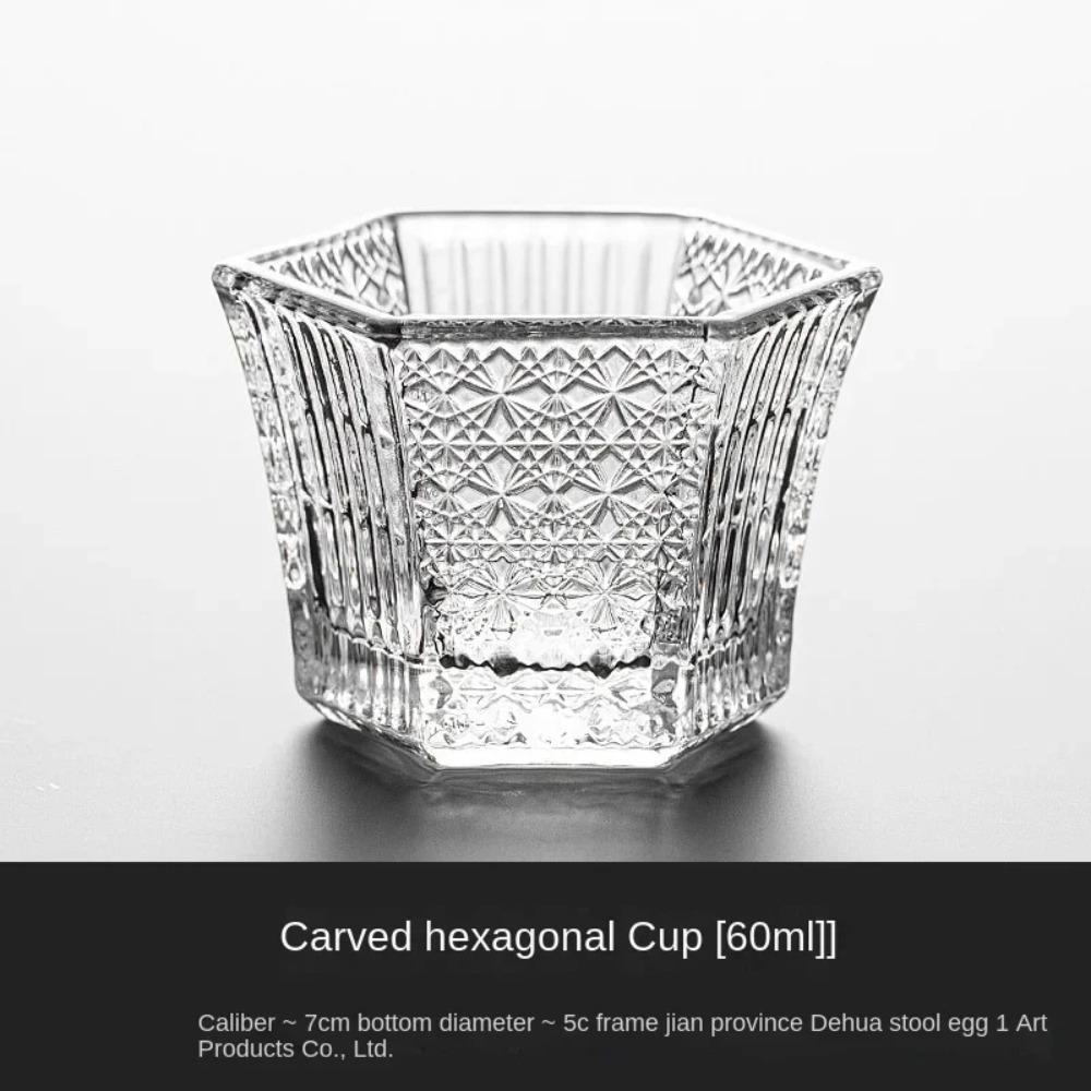 

Японская чашка для чая из легкого шестиугольного хрустального стекла Ishizuka Nizu, чашка для чая, чашка для виски, сакэ, одинарная чашка Master Cup 60ml