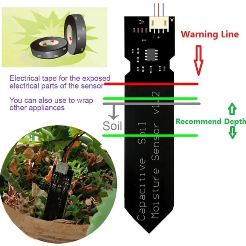 Capacitive Soil Moisture Sensor Corrosion Resistant For Moisture Detection Garden Watering Diy
