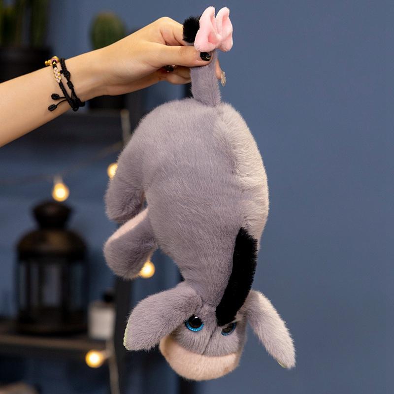 30cm Small Kawaii Donkey Doll Plush Toy Stuffed Green Grey Soft Animal Big Eyes Plushie Gift