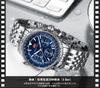 Hodinky na quartz s supwatch nerezovým páskem 3ATM jednoduché ležérní studijní analogové populární značkové dárek Pánské náramkové hodinky, muži, funkce, datum,