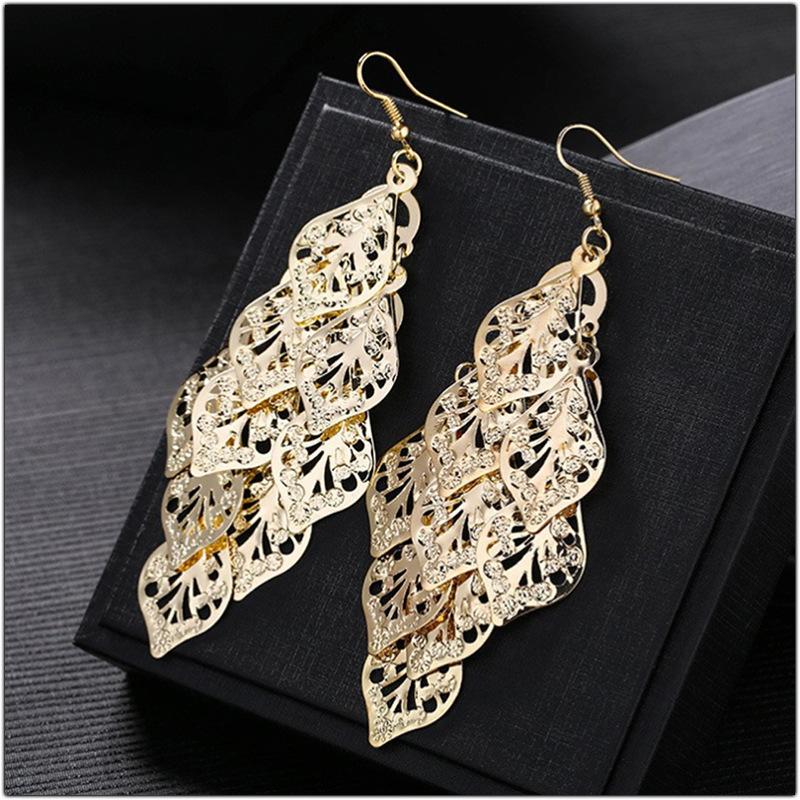 Openwork Multi-Layer Leaf Earrings
