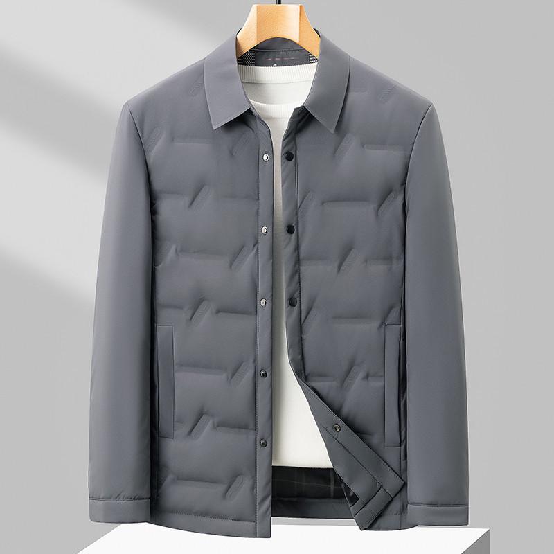 2025 Men s Lightweight Lapel Down Jacket: Short, Winter, Business Casual, Versatile Korean Fashion 190/104A серый