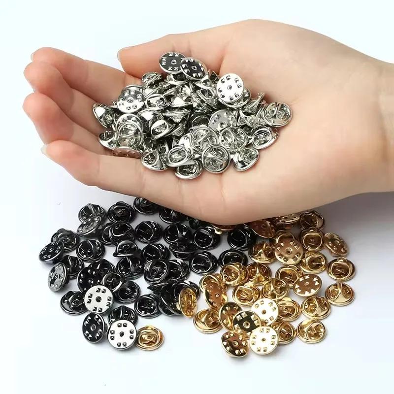 100-500Pcs Metal Locking Pin Back Brooch Badge Holder Lapel Base For DIY Jewellery Material Hand Making Supply Craft Accessories