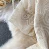 High Quality Runway Design Embroidered Beaded Round-Neck Wedding Dress for Women Summer Lace Crochet Slim Pleated Dress