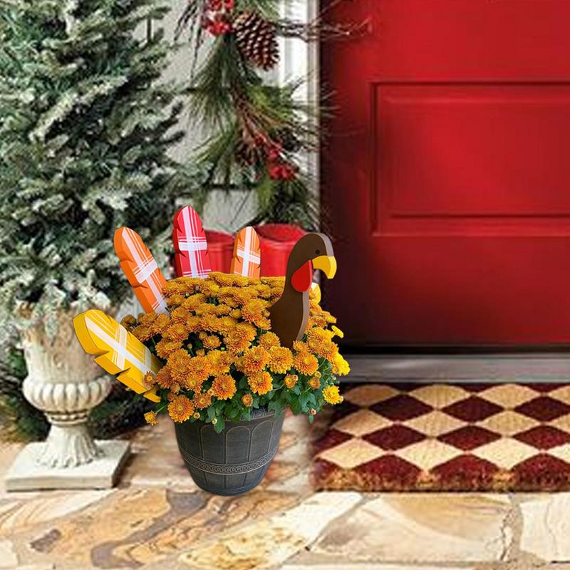 

Turkey Planter Decor Thanksgiving Turkey Decorating Fall Decorative Flowerpot Stake Cute Turkey Garden Decor For Patio Plant & China Mainland