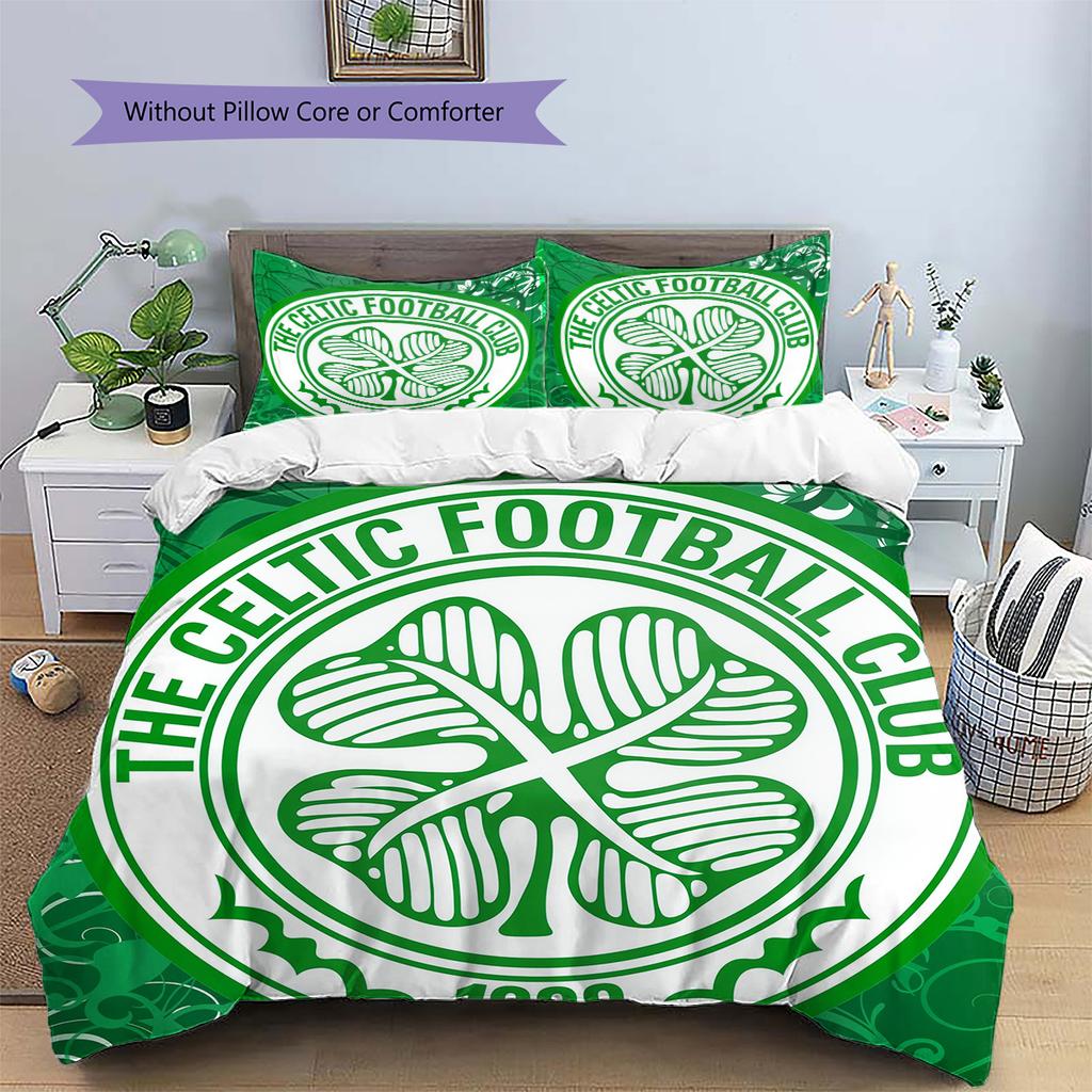 Celtic Football Club  Pattern Bedding Quilt Set  Home Decoration  Gift (1 * duvet cover + 2 * pillowcase  without core)