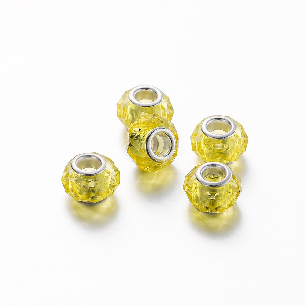 5Pcs 9-14mm Big Hole Halo Dyein Round Plastic Acrylic ABS Lmitation Pearl Beads Charm Loose Counter Jewelry Findings Making