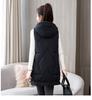 Autumn and Winter Women's Solid Color Hooded Warm and Windproof Mid-length Women's Sleeveless Jacket 9 Colors