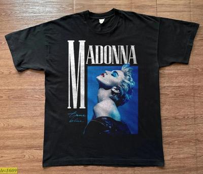 Madonna Singer, True Blue Album Music, Black T-shirt Size S-5XL