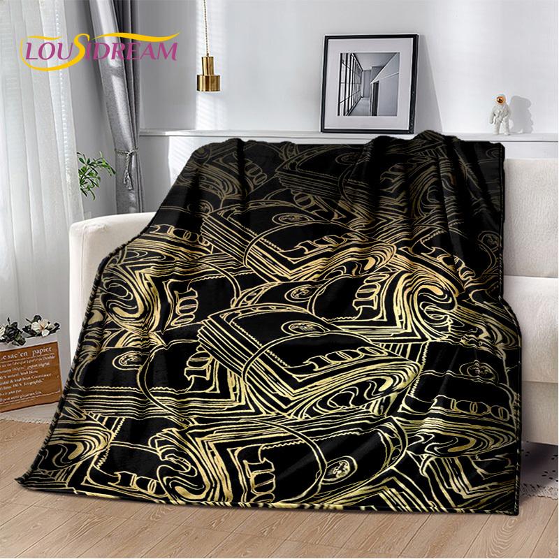 Zengin Dolar Euro Pound Para 3D Karikatür Battaniye, Yumuşak Atmak Battaniye Ev Yatak Odası Yatak Kanepe Piknik Ofis Seyahat Kapak Hediye Çocuk