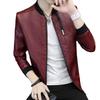 Men's Leather Jacket Men's Spring and Autumn Korean Version Slim Fit Trend Handsome Baseball Collar Locomotive Pu Leather Jacket Men