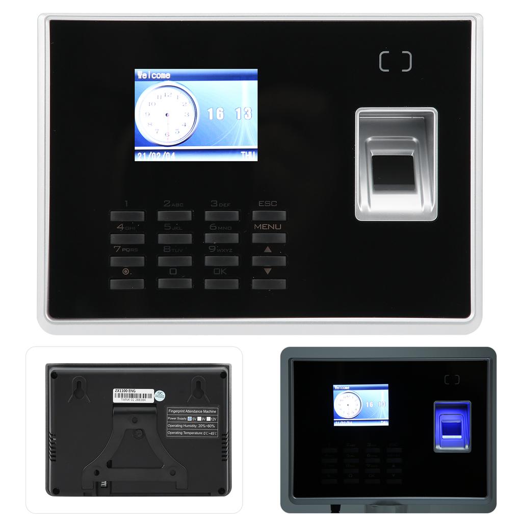 Fingerprint Password Attendance Machine 2.4in TFT Color Screen Employee Checkingin Recorder