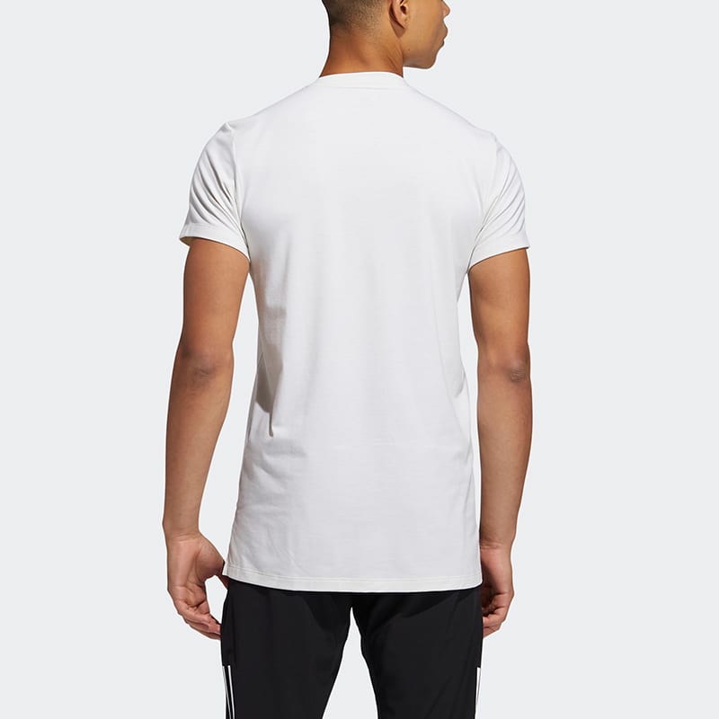 adidas T Shirts Men's White Crew Neck Moderate Straight Fit GL0446