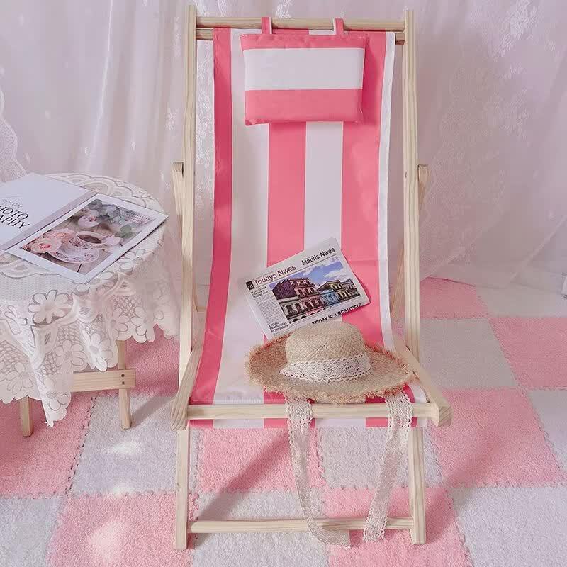 Qiuqiao Foldable Solid Wood Canvas Beach & Lounge Chair