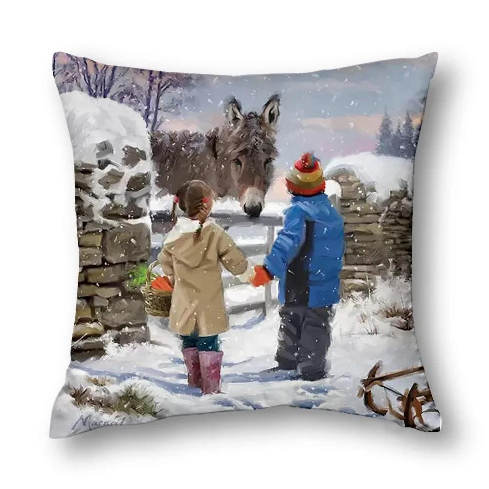 Față de pernă decorativă de Crăciun - Îmbunătățiți decorul casei dumneavoastră cu spirit festiv Decor pentru camera de zi 40x40 45x45 50x50 60x60