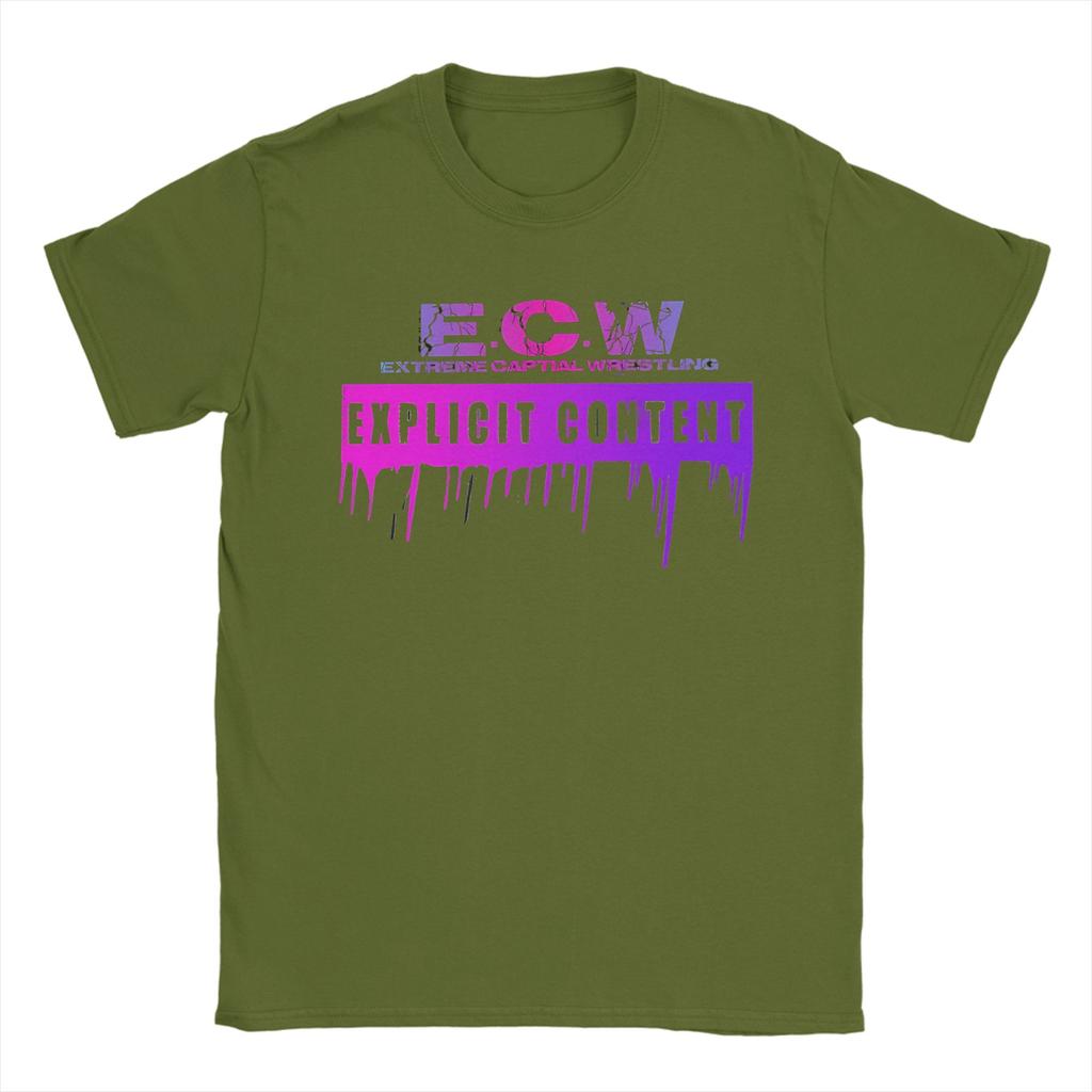 ECW Hardcore Wrestling Maglietta in Cotone per Coppia Estate YK Magliette Basiche T-Shirt di Tendenza Taglie Forti Top all'Ingrosso