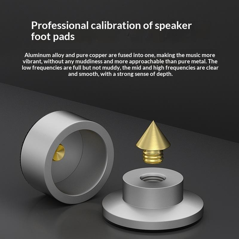 4Pcs Speaker Foot Set Carbon Fiber Aluminum Alloy Shockproof Audio Feet Pad for Home HiFi Sound System Upgrade