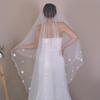 Elegant 2 Tiered Bridal Veils with Flower Studs Perfect For Wedding Ceremony And Bride PhotoShoots Occasion