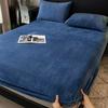 1PC Elastic Mattress Cover Warm Plush Fitted Sheet Velvet Bed Cover Winter Soft Family Double Bed Bedding 90/120/150/180/200cm