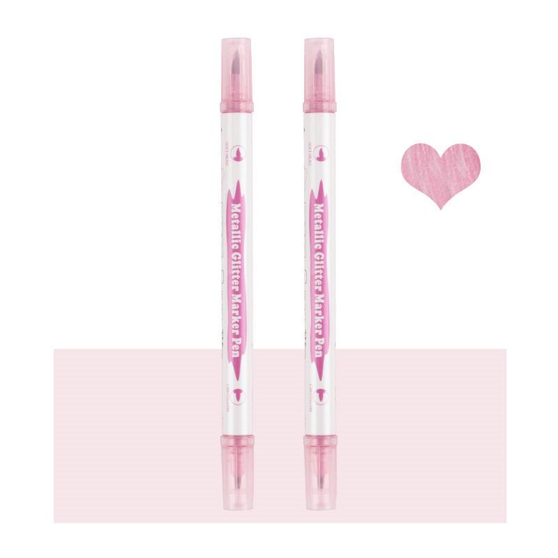 

1 шт. двухсторонние металлические ручки для дизайна ногтей, цветные флуоресцентные маркеры без запаха, инструменты для дизайна ногтей своими руками 1PCS розовый