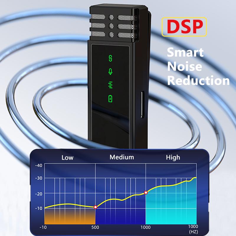 Wireless Lavalier Microphone Noise Reduction Live Interview Mobile Phone Recording for iPhone Type C with Charging Box