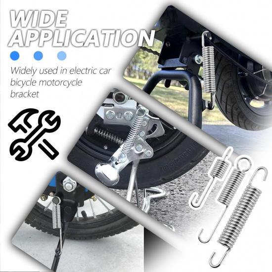 6PCS Motorcycle Kickstand Springs,Antirust Stand Side Kickstand Spring Replacement for Enhanced Stabilizing Support,3 Size Motorcycle Parts of Bike