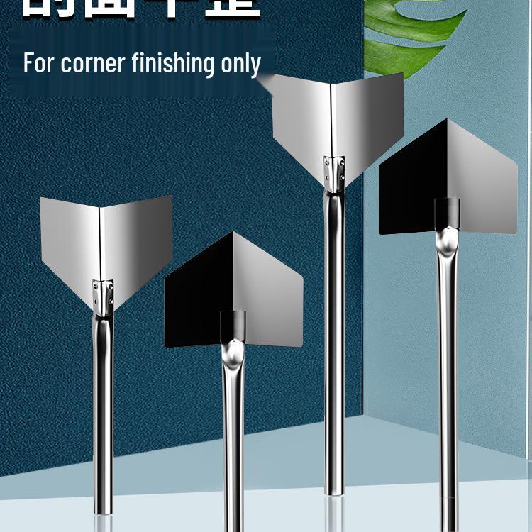 Stainless Steel Corner Tool Set: Internal/External Corner Puller & Putty Scraper for Interior/Exterior Walls.