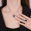 Jewelry Copper Bottom Gold-Plated Simulation Blue Spinel Retro Suit Heroine Stone 10 * 14