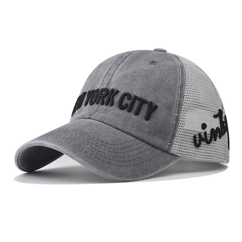 Summer Mesh Baseball Cap Women Men New York City Letters Snapback Hat Breathable Unisex Street Hip Hop Trucker Caps
