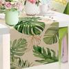 Seliem Summer Palm Leaves Tropical Greenery Table Runner, Monstera Home Kitchen Dining Plant Decor, Spring Seasonal Decorations Indoor Outdoor Hawaii