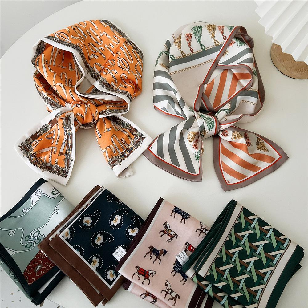 Pingjiao New Style Spring And Autumn Professional Decoration Versatile Small Silk Scarf Women'S Scarf Narrow Long Hair Strap Tie Bag Belt
