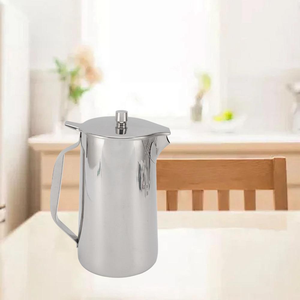 Silver Cold Water Kettle Stainless Steel Beverage Pitcher Modern Water Jug  Home Restaurant