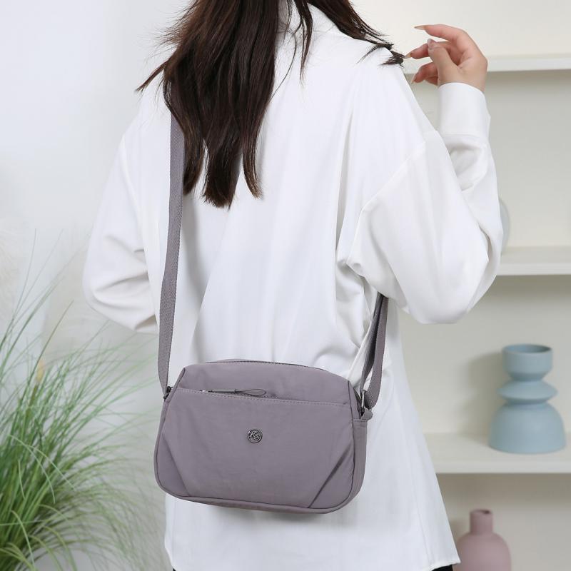 Nylon Kleine Tasche Mehrfachfächer Reißverschluss Kleine Quadratische Tasche Damen Schultertasche Umhängetasche