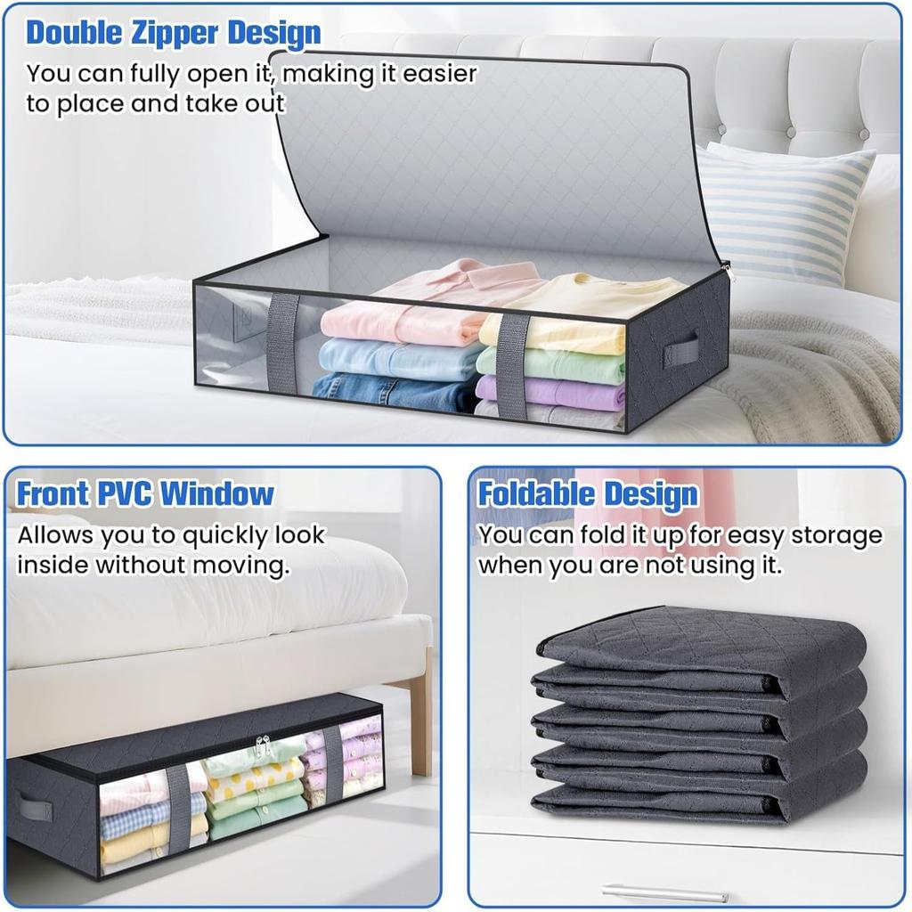 1pc Under Bed Storage Containers Blanket Storage Bag Shoe Storage and Organization Space-Saving Bedding Organizer for Bedroom